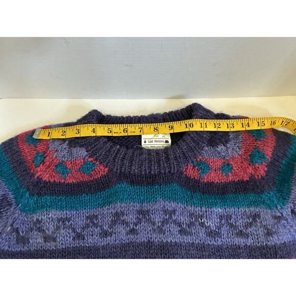 Lost Horizons Fair Isle Wool Sweater – Handmade in Nepal (Women’s M, Vintage) - Picture 7 of 9
